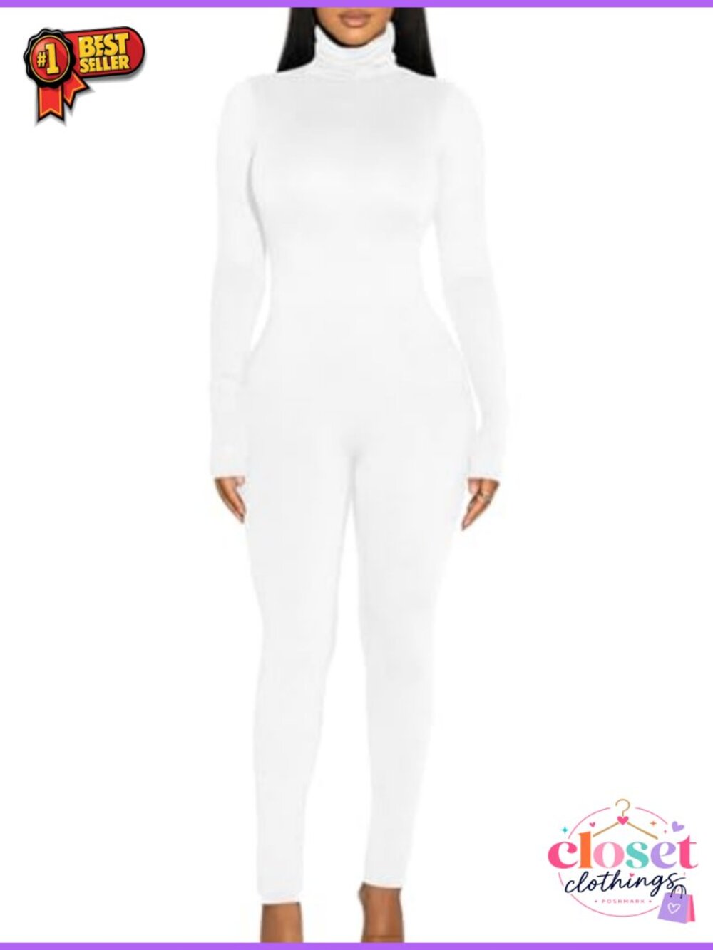 Long Sleeve Turtleneck Jumpsuit Slim Fit One Piece Party Clubwear